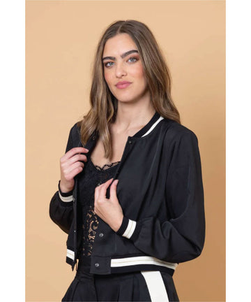 Amaya Ashlee Bomber Jacket - Black